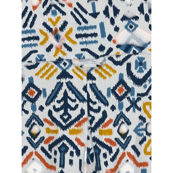 Tyler Boe Aztec Print Button Up Blouse M Multicolor Cotton Blend 3/4 Sleeve Boho - Picture 4 of 6